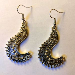 Silver Bali inspired hook earrings